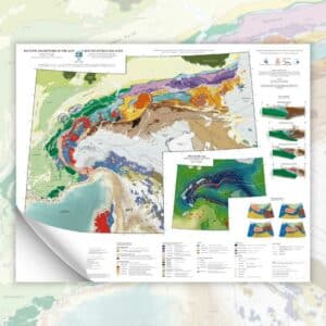 Mapa tectónico de los Alpes