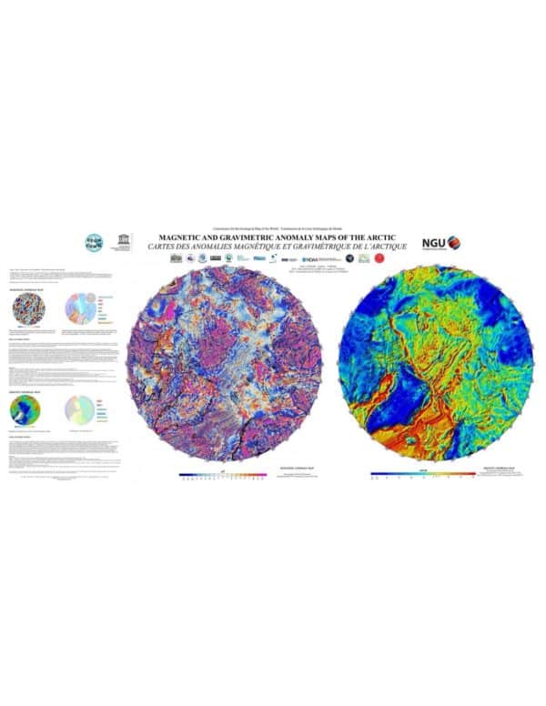 Map of magnetic and gravity anomalies in the Arctic