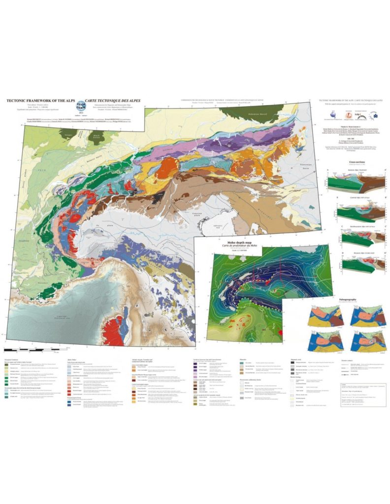 Tectonic map of the Alps