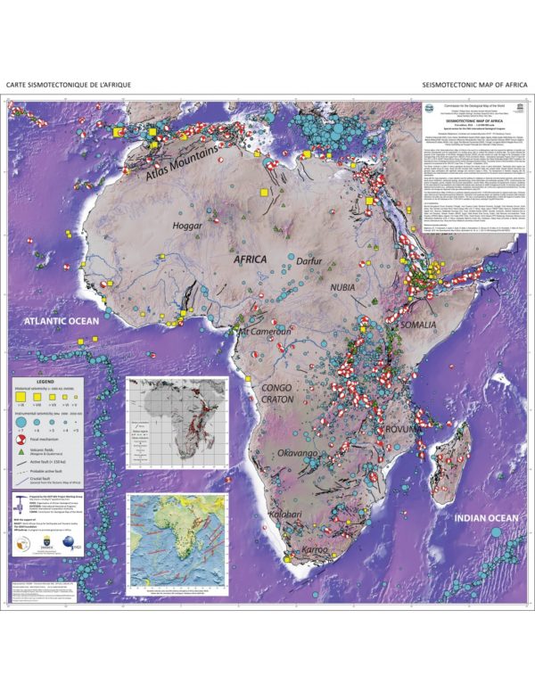 Carte sismotectonique de l'Afrique