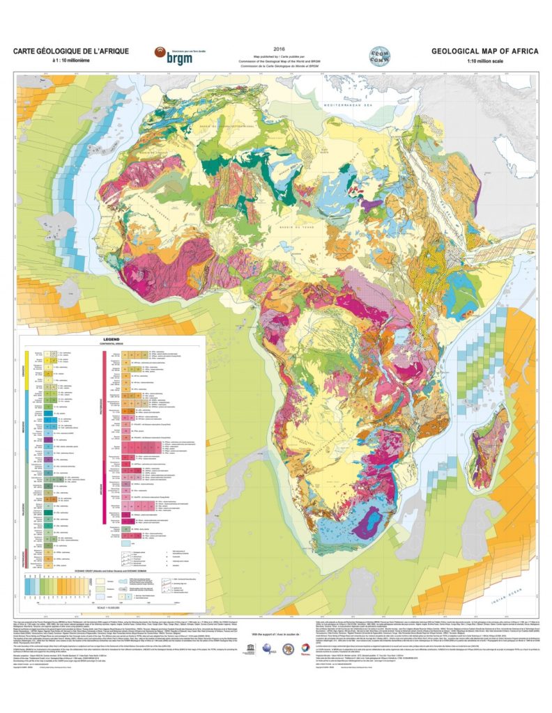 Carte géologique de l'Afrique - CCGM