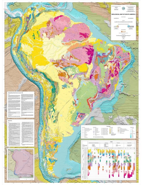 Carte géologique de l'Amérique du Sud (2019)