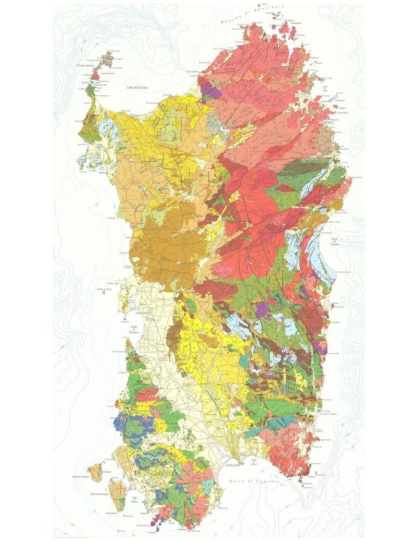 Mapa geológico de Córcega y Cerdeña