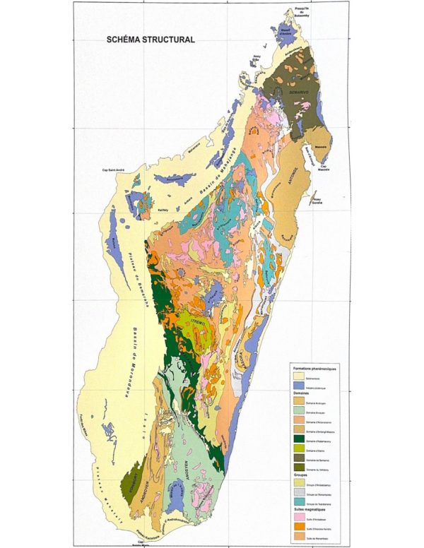 Mapa geológico de la República de Madagascar 1/1 000 000