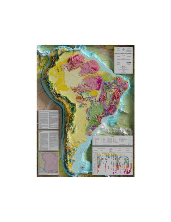 Carte géologique en relief de l'Amérique du Sud - PDF
