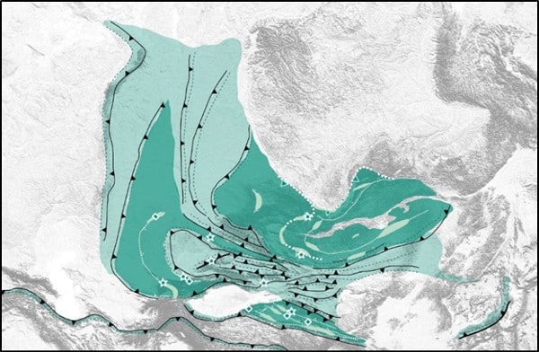 mapa del orógeno