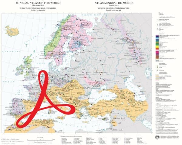Mapa mineralógico de Europa