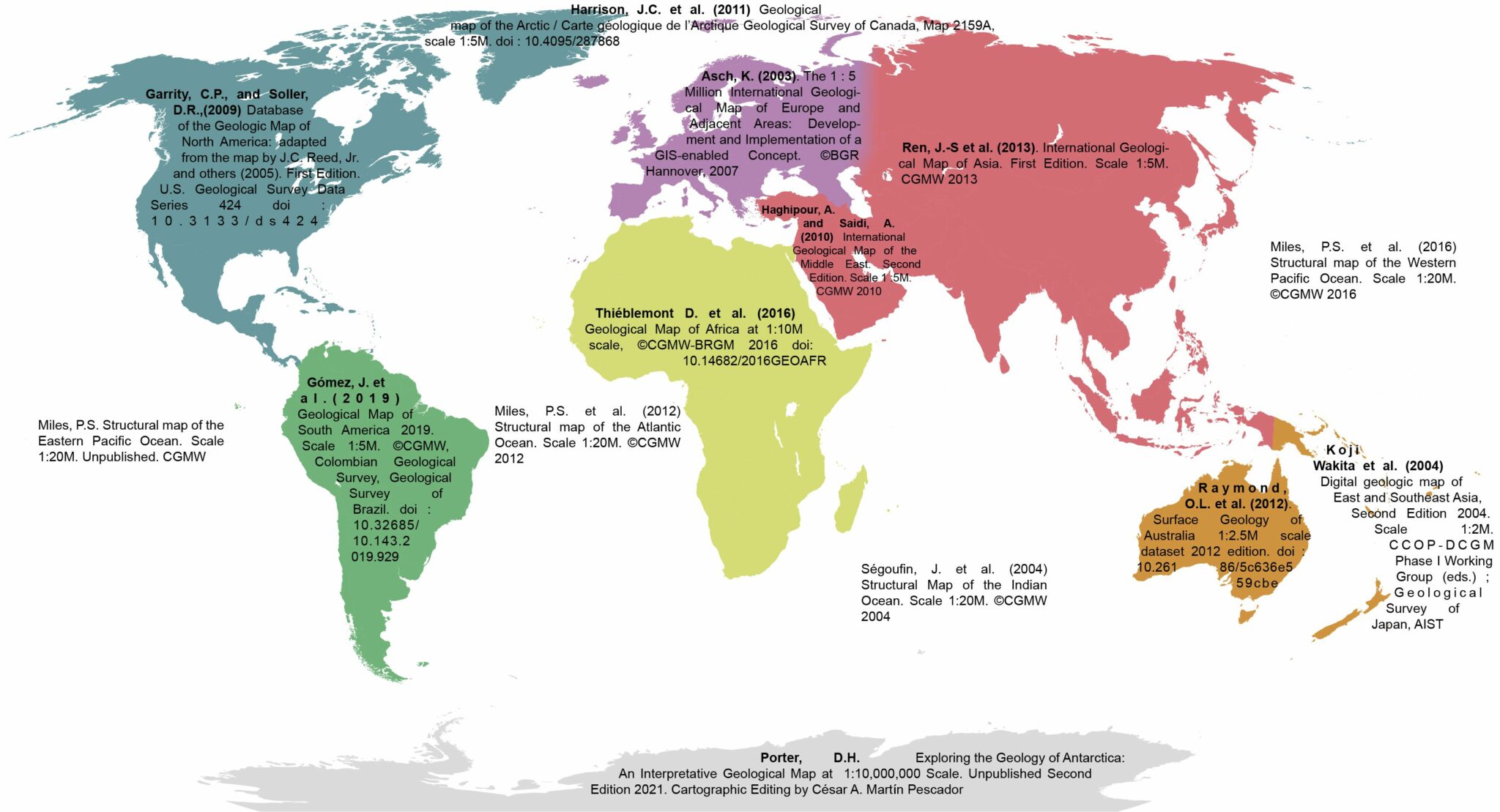 political world map with scale